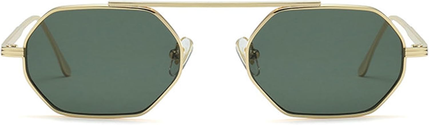 

Солнцезащитные очки Helena Narrow Polygon для мужчин, модные солнцезащитные очки 90-х для женщин, маленькая квадратная металлическая оправа, защита от ультрафиолета UV400, C2