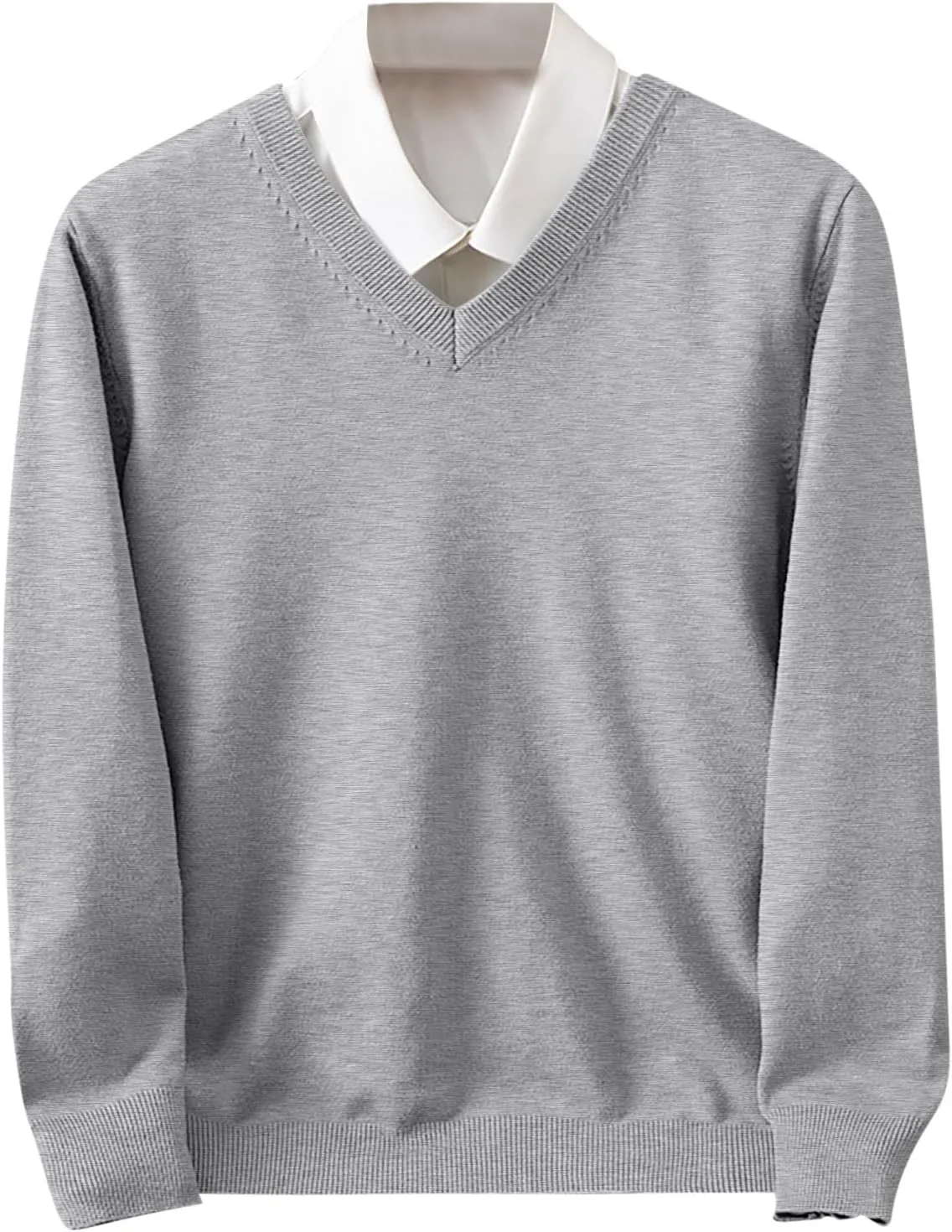 

Мужской свитер V-образным вырезом, длинный рукав, slim fit, мягкий и удобный