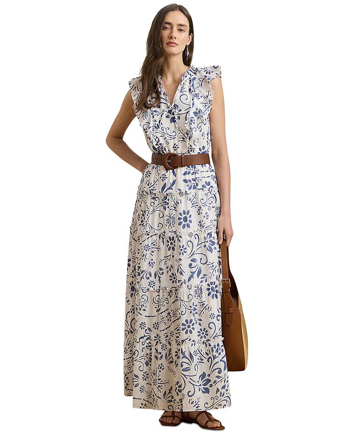 

Многослойное макси-платье из хлопкового вуаля с цветочным принтом Ralph Lauren, мультиколор
