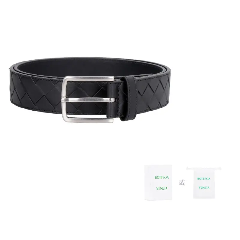 

Bottega Veneta Кожаный ремень Intrecciato, Black