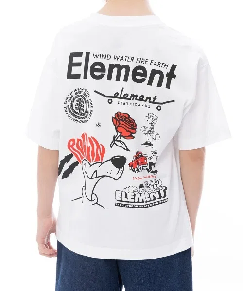 Детская футболка ELEMENT AGE OF SS с принтом, логотипом и надписью белого цвета — фото 3