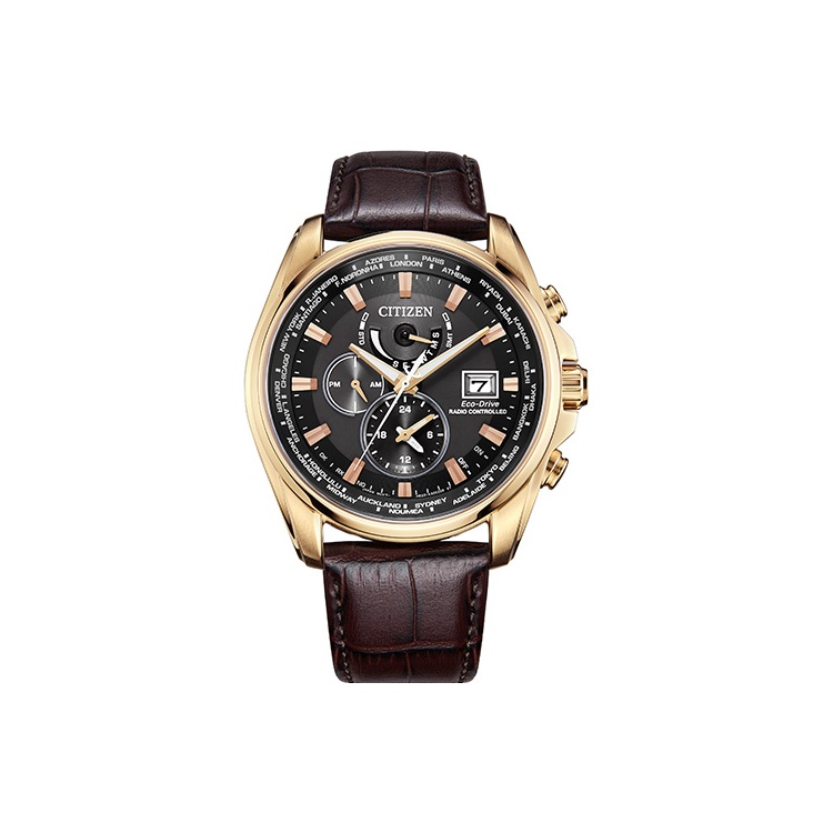 

CITIZEN Часы Airborne Eagle Series Solar Quartz Movement Cow Leather Strap Watch 44mm*12mm Men's Watch Black Dial, AT9123-13E Black