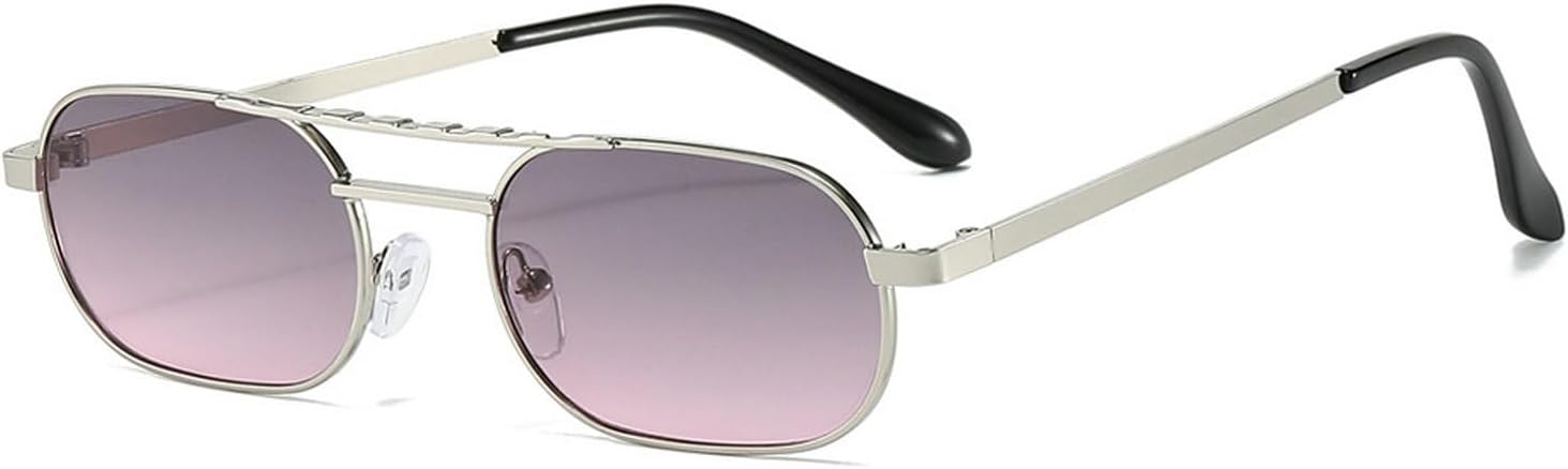 

Квадратные солнцезащитные очки для женщин, модные очки с двойной перемычкой, прямоугольные солнцезащитные очки для женщин, ретро-очки, овальные солнцезащитные очки, модные мужские солнцезащитные очки mincl, Gray Pink