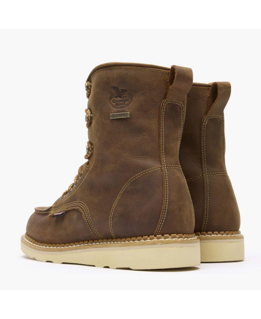 Мужские водонепроницаемые рабочие ботинки на танкетке GEORGIA BOOT, Brown — фото 2