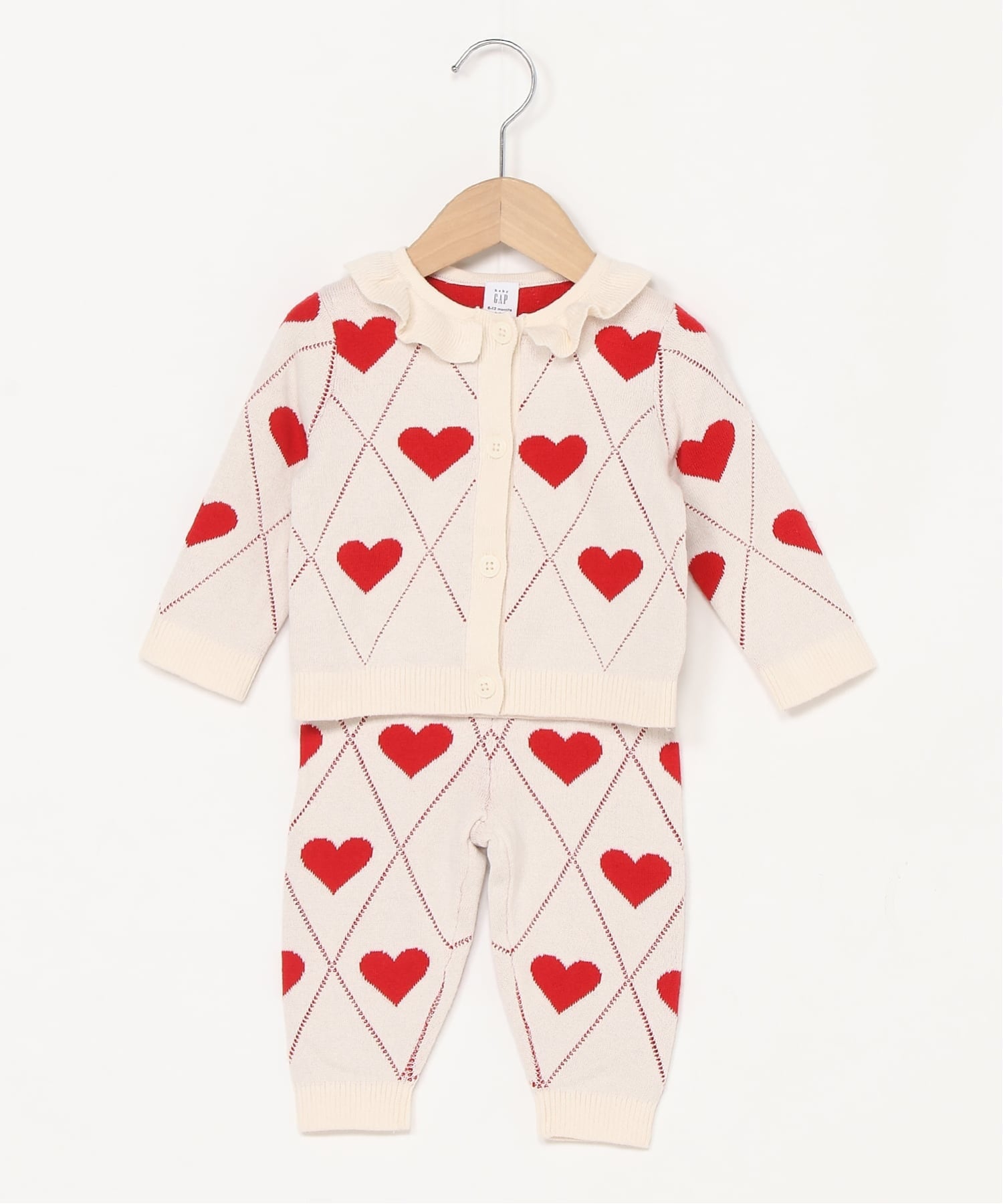 (K) Вязаный кардиган с оборками и воротником (для малышей) GAP, HEARTS — фото 3