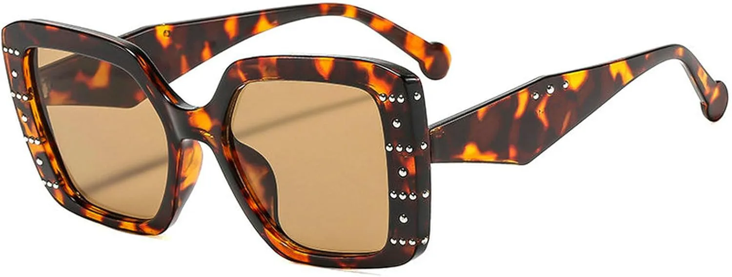 

Солнцезащитные очки COTIA квадратной формы для женщин и мужчин, классический стиль, бриллианты, стразы, прямоугольная форма, для активного отдыха, Leopard