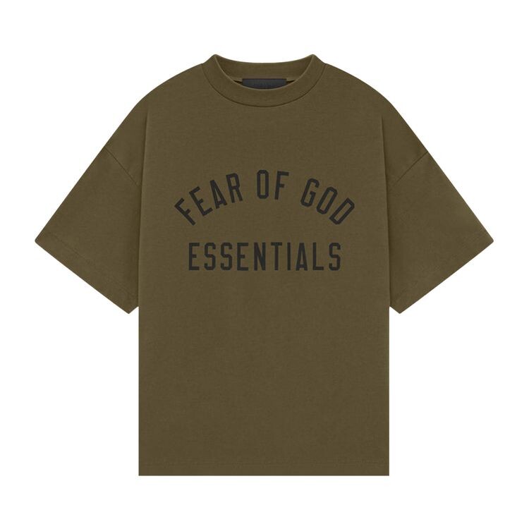 

Футболка Fear of God Essentials Kids Jersey Crewneck Tee Olive, зеленый