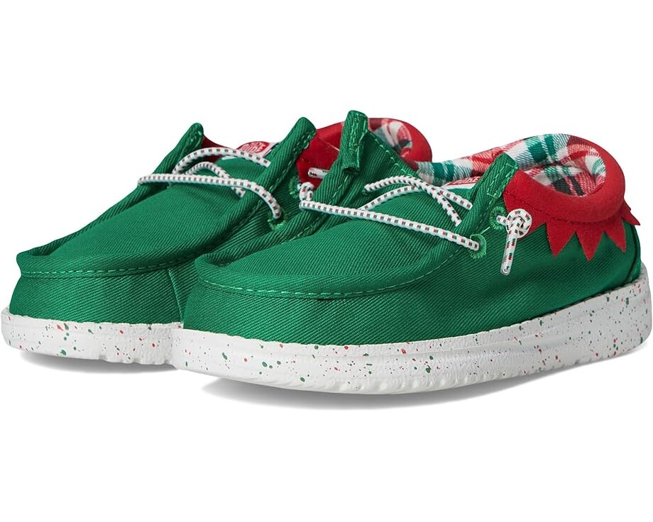 

Лоферы Hey Dude Kids Wally Holiday ELF, цвет Green/Red