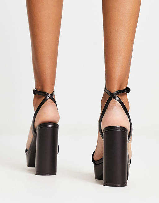 

Черные босоножки на каблуке на платформе Steve Madden Lessa