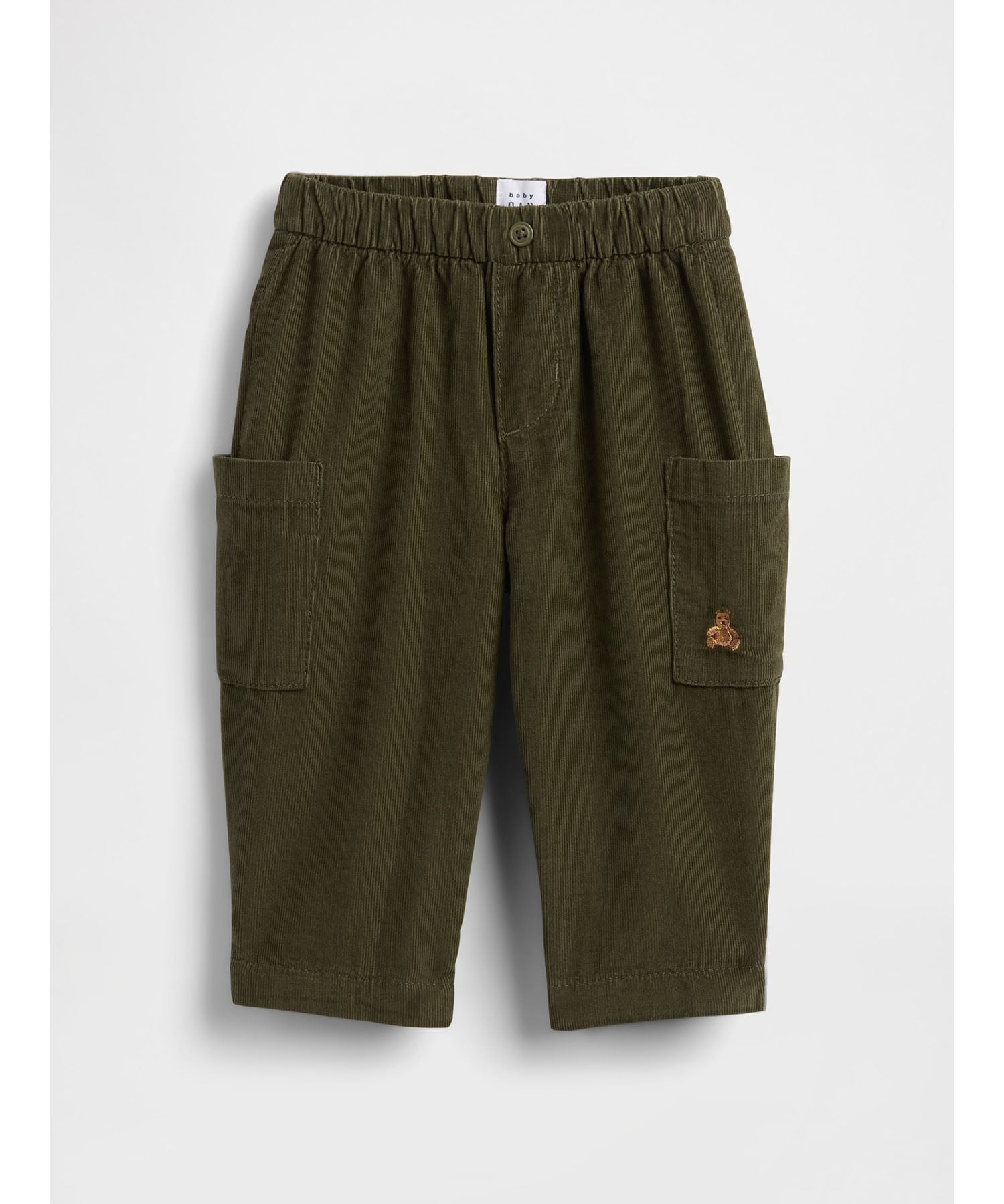 (K) Вельветовые штаны на резинке (детские) GAP, ARMY JACKET GREEN