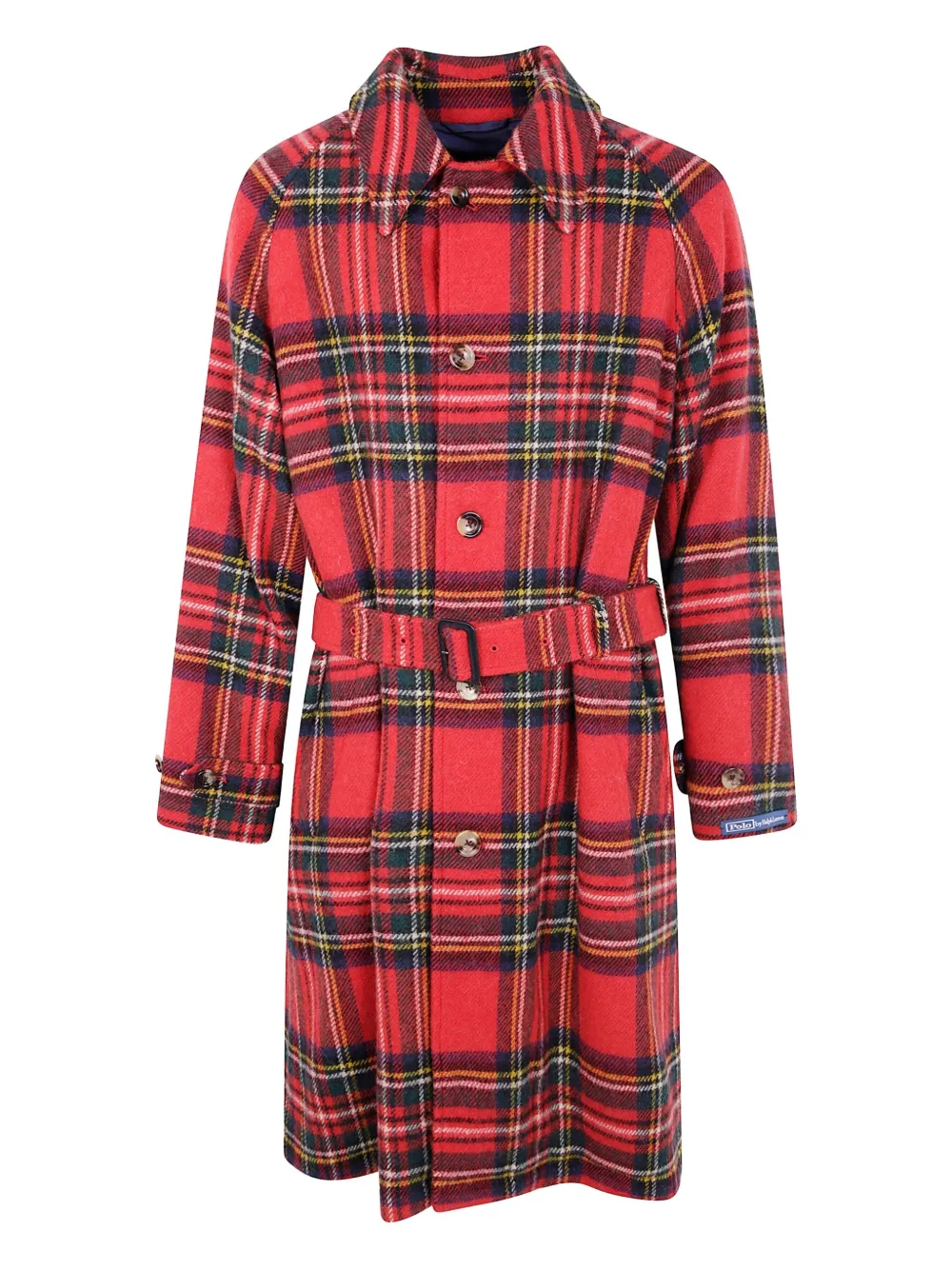 

Пальто с ремнем в клетку Polo Ralph Lauren, красный