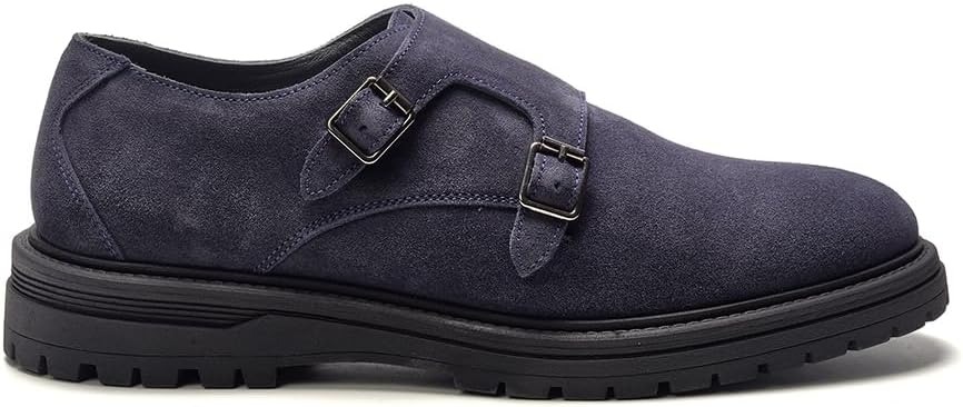 

Мужские замшевые туфли-монки A. Veer Jett с двойной пряжкой, темно-синий