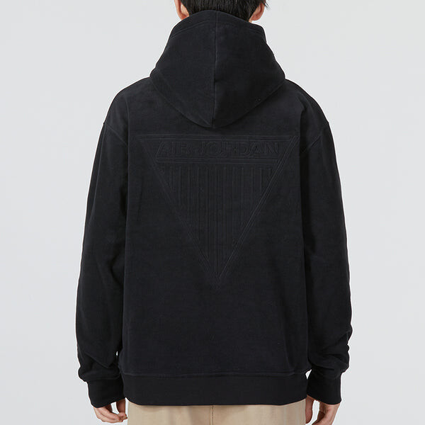 Толстовка Air Jordan Solid Color Embroidered Polar Fleece Hooded Long Sleeves Hoodie Men's Black, черный — фото 4