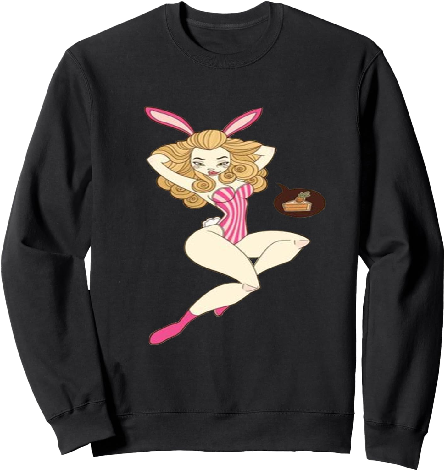 

Толстовка с изображением пасхального кролика в стиле пин-ап Pinup Babe, черный