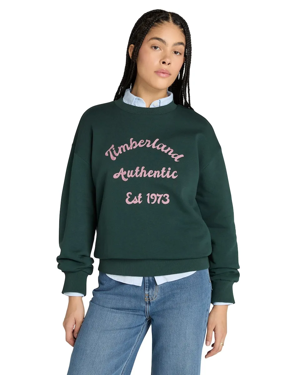 

Женская толстовка с круглым вырезом и внутренней стороны с начесом Timberland, зеленый