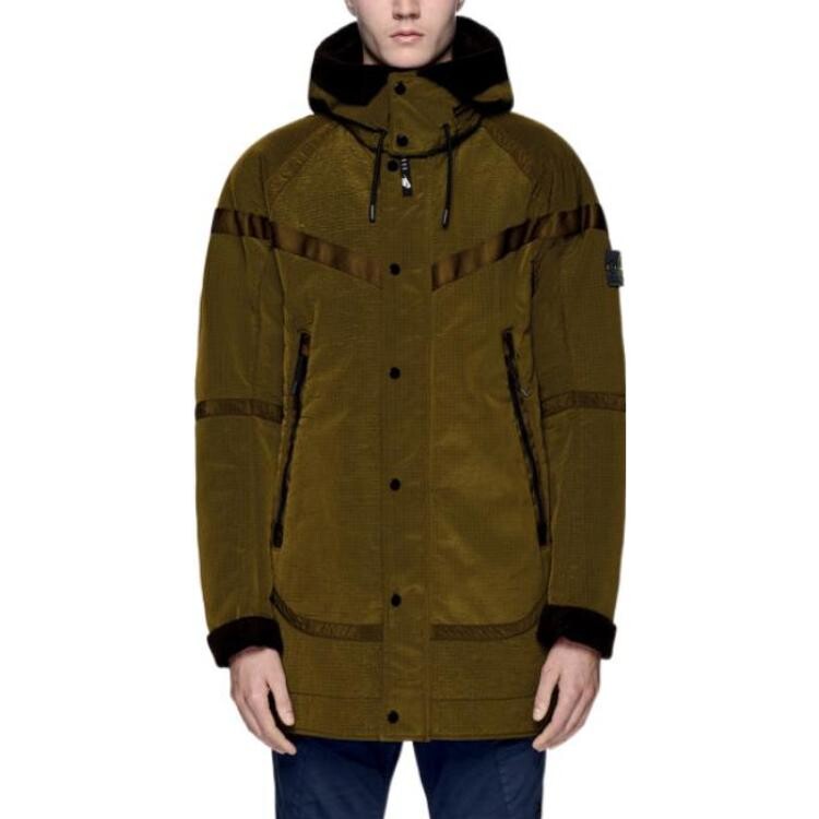 Куртка мужская Stone Island с капюшоном, коричневый — фото 4