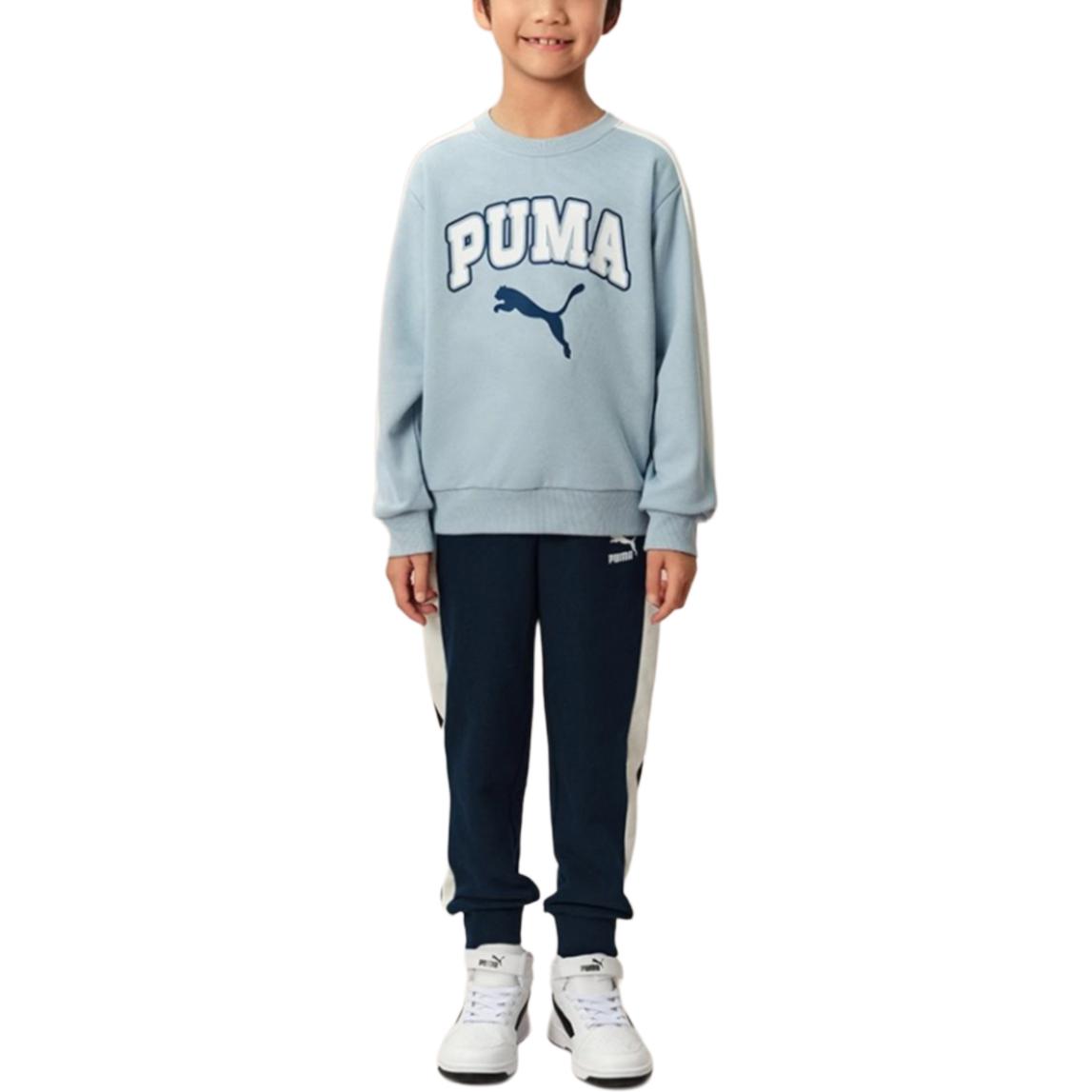 PUMA Повседневные спортивные штаны деним светло-голубые kids — фото 3