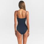 Боди SKIMS Cotton Rib Cut Out, темно-синий - фото 4