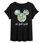 Огромная футболка Disney's Mickey Mouse Junior's It's Fall Y'all Licensed Character, черный - фото