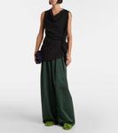 Топ из хлопкового джерси с драпировкой Dries Van Noten, черный - фото 2