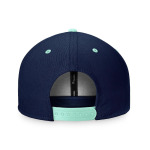 Мужская двухцветная бейсболка Snapback с фирменным логотипом Deep Sea Blue и Blue Seattle Kraken Heritage City Fanatics - фото 2