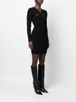 Michael Kors платье мини в рубчик, черный - фото 3