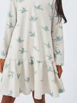 Детское платье-джерси с принтом птиц John Lewis, White, Blue - фото 5