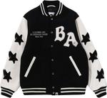 Куртка BAPE A Bathing Ape Relaxed Fit Varsity Jacket 'Black', черный - фото 2