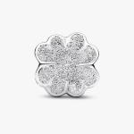 Шарм Pandora Textured Clover Mini, серебро - фото 2