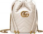 Сумка Gucci GG Marmont Mini Bucket Bag White, белый - фото