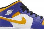 Кроссовки Air Jordan 1 Mid GS Lakers, фиолетовый - фото 2
