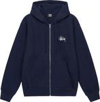 Худи Stussy Basic Zip Hoodie 'Navy', синий - фото 2