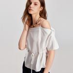 ELLE Рубашка Women's White Boat neck Moderate - фото 4