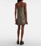 Мини-платье из денима с леопардовым принтом Ganni, Leopard - фото 3