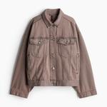 Джинсовая куртка H&M Gathered With Flared Skirt, серо-коричневый - фото