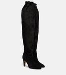 Замшевые сапоги выше колена Chloé, черный - фото