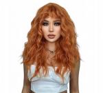 Парик рыжий, женские парики, натуральный + шапочка, inna - фото