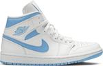 Кроссовки Wmns Air Jordan 1 Mid UNC, синий - фото