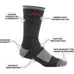 Носки мужские Darn Tough Hiker Boot Cushion, черный - фото 3