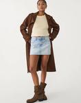 Мини-юбка Stradivarius D60 из синего денима - фото 4
