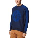 Свитер с принтом логотипа VERSACE, темно-синий - фото 4