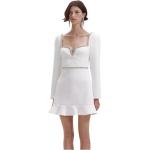 Мини-платье с отделкой из страз Self-portrait, белый - фото 6