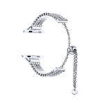 Браслет IBOANN совместим с Apple, нержавеющая сталь, с бриллиантами и двойной цепью, светло-голубой - фото 4