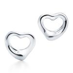 Серьги Tiffany & Co. Elsa Peretti Open Heart, 11 мм, серебро - фото