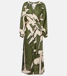 Платье макси из льна с принтом Johanna Ortiz, Ecrublack - фото