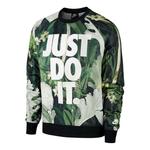 Толстовка Nike Just Do It Floral Crew 'Green White', зеленый - фото