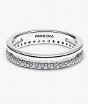 Кольцо Pandora Double Band, серебро - фото 2