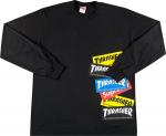 Лонгслив Supreme x Thrasher Multi Logo Long-Sleeve Tee 'Black', черный - фото 2