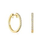 Серьги-кольца Tous Les Classiques Short With Diamonds, золото, 12.5 мм - фото