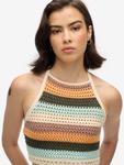 Полосатый укороченный топ-бюстье с вязаным узором Superdry, Satsuma/Multi - фото 4